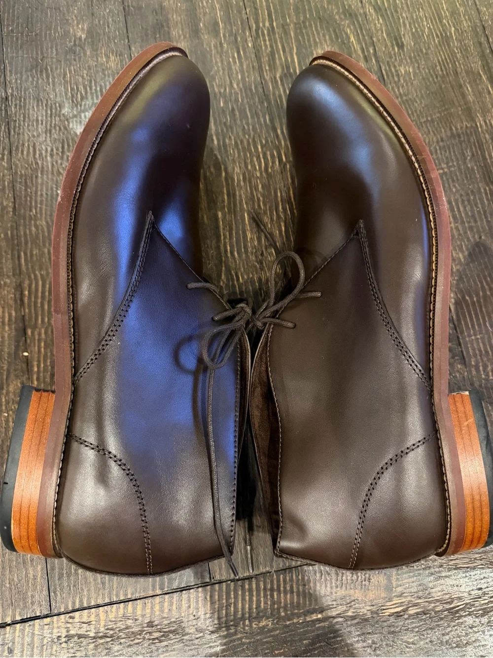 Banana Republic Leather Chukka Ankle Boots Men’s Size 12 Espresso Brown $150msrp